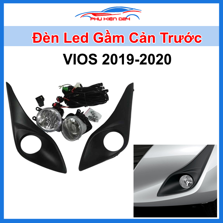 Đèn led gầm cản trước ô tô Vios 2019 2020 chuẩn form, độ led chiếu sáng, trang trí xe hơi cực chất