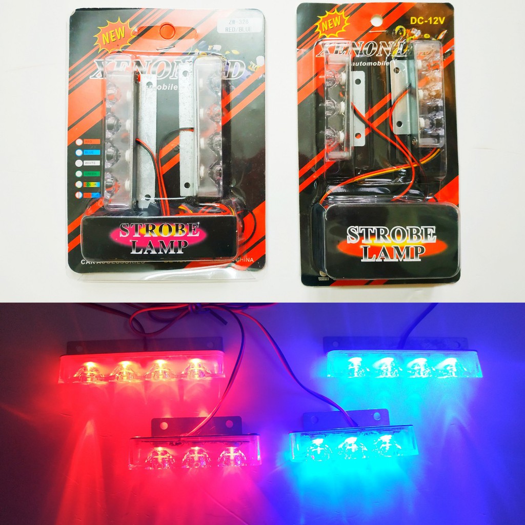 ĐÈN CHỚP NHÁY XANH ĐỎ 6 led