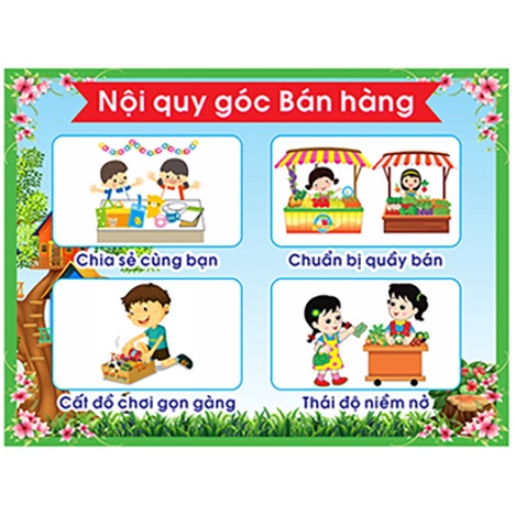 Tranh góc mầm non - nội quy góc chơi