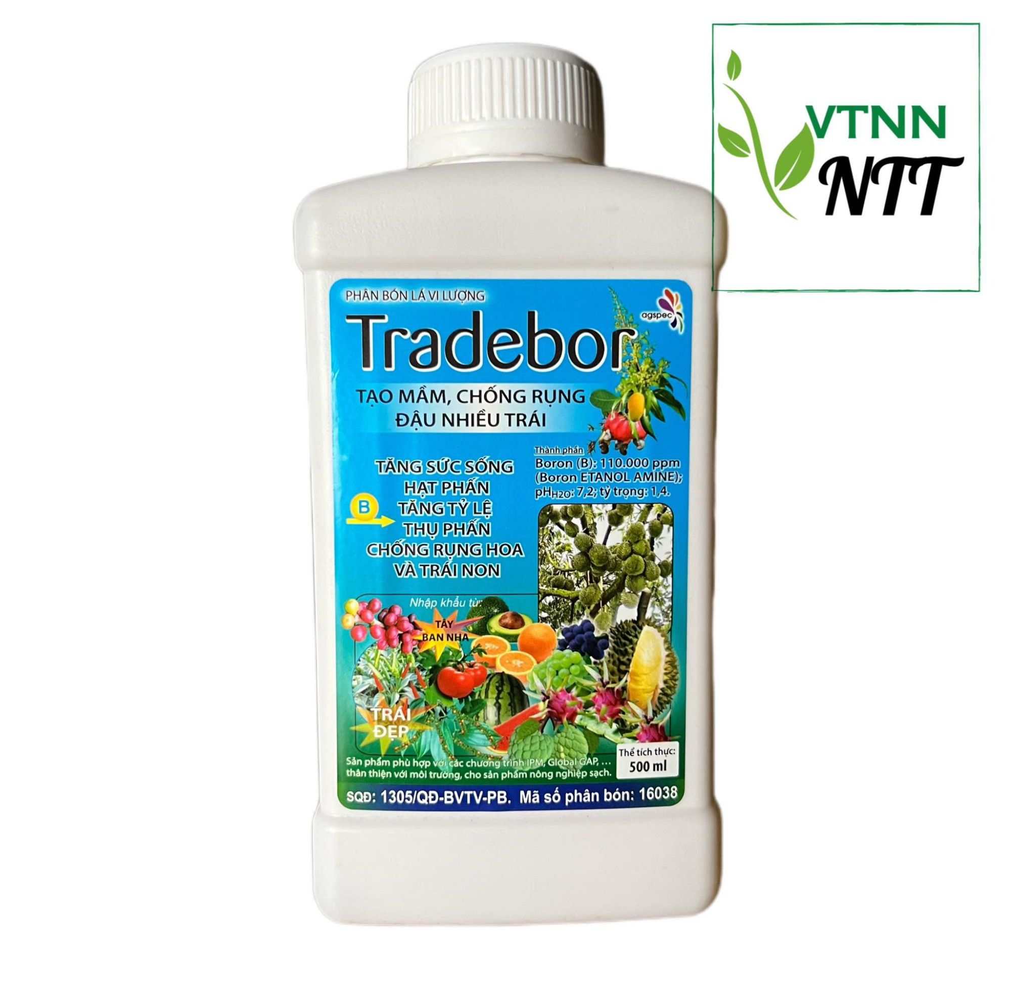 Phân bón lá vi lượng TRADEBOR chai 500ml