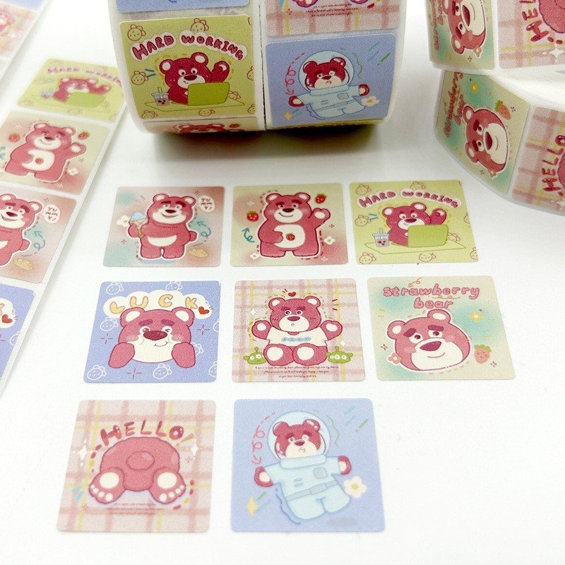 Cuộn 500 tem Sticker vuông Sanrio dễ thương - 2.5cm