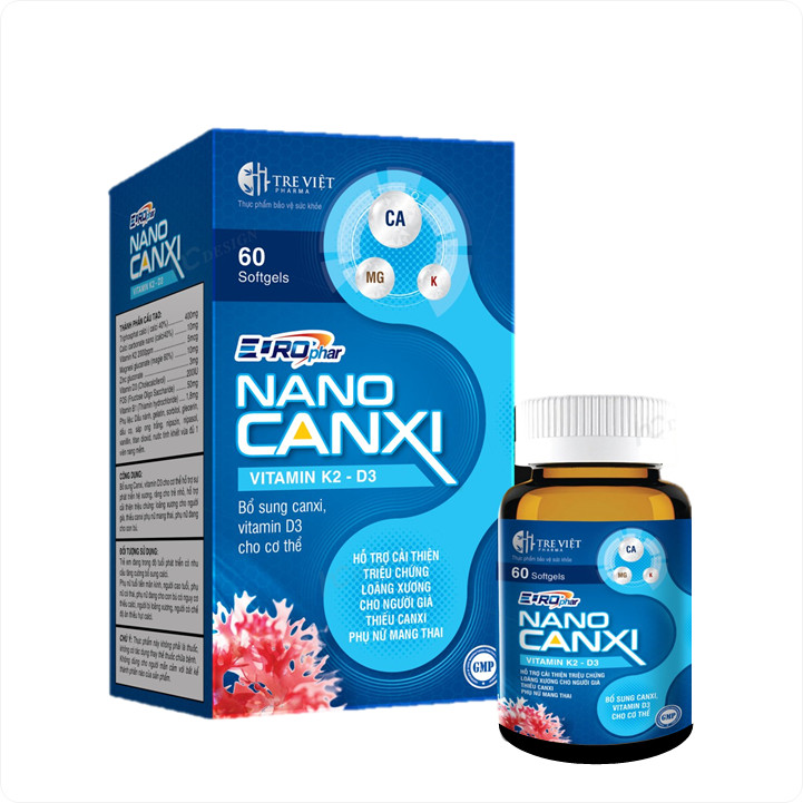 Viên Uống Tăng Chiều Cao Nano Canxi Bổ sung Vitmin K2 D3 chống còi xương