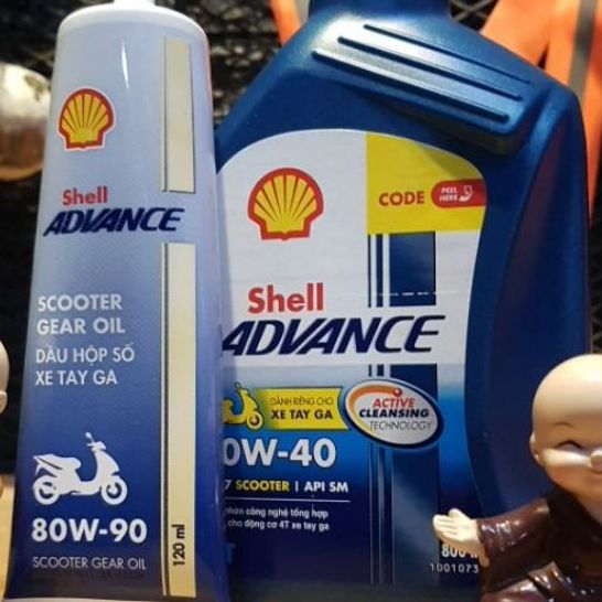 [COMBO Nhớt Shell ga AX7 Máy+LAP shell] Nhớt shell Advance AX7 10W40 cho xe tay ga, mua nhớt shell xe tay ga loại shell AX7 10W40 800ml hoặc 1L mua kem nhớt lap shell giá tốt
