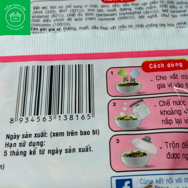 Combo 10 gói mì Hảo Hảo tôm chua cay 75g