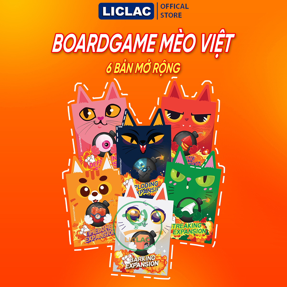 Bộ bài Mèo Việt Cơ Bản + Full 8 Bản Mở Rộng giấy dày cán màng 2 mặt - Boardgame chơi cùng nhóm bạn