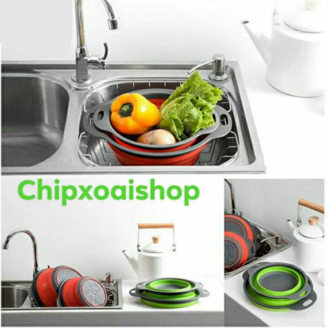 Rổ TRÒN Gấp Gọn SILICON Cao Cấp