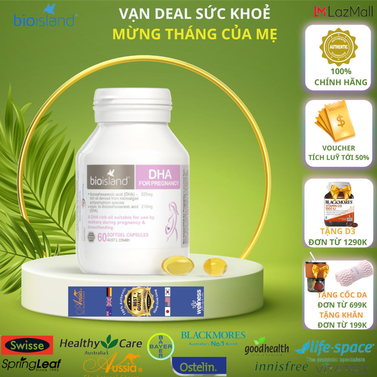 Vitamin Dha Bio Island Cho Bà Bầu 60 Viên