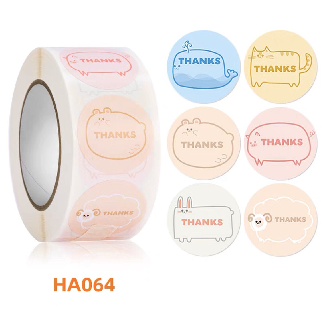 Cuộn 500 miếng sticker thank you GUEM