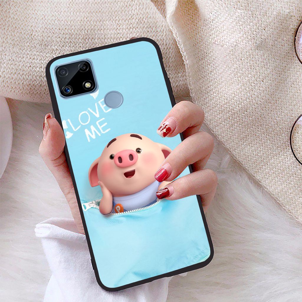 Ốp lưng realme c25 viền dẻo tpu bst pig cute