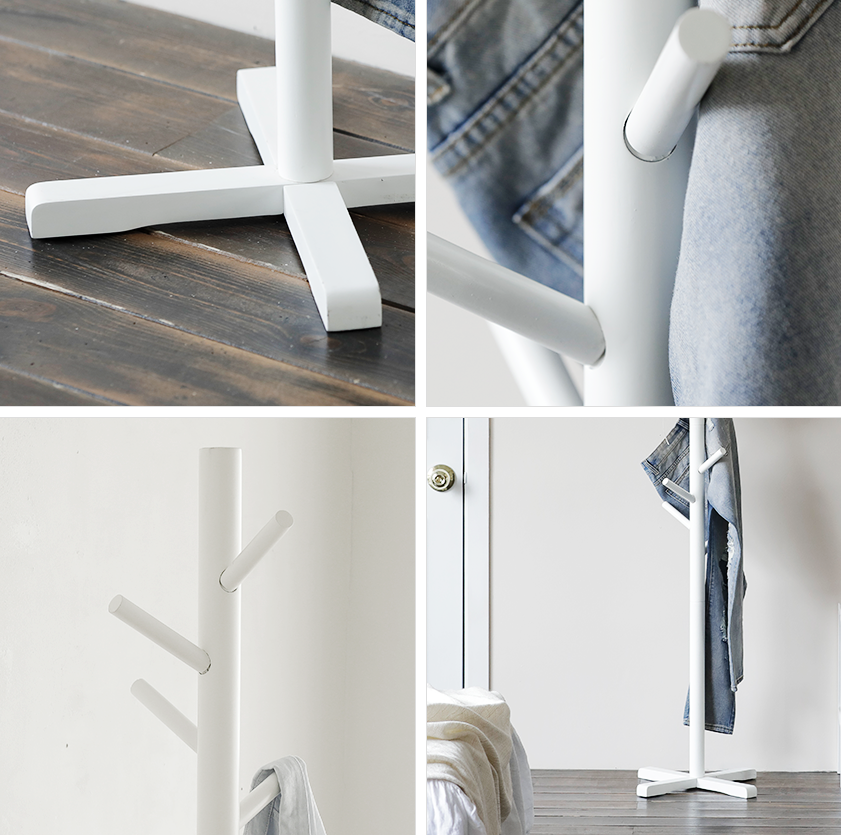 CÂY TREO QUẦN ÁO MÀU TRẮNG - STANDING HANGER WHITE - 트리행거 우드