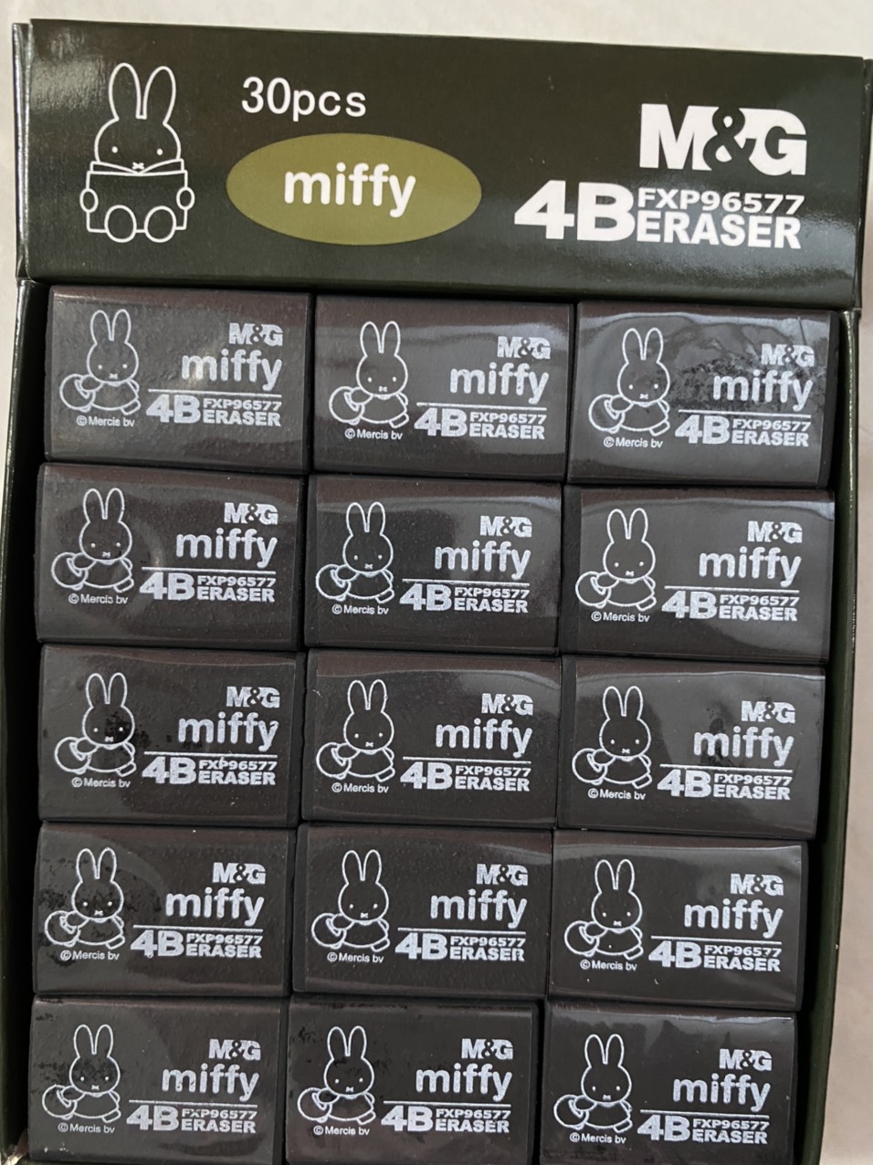 [HCM](Authentic) Bộ 4 cục Gôm 4B Đen Miffy M&G 96577 trung
