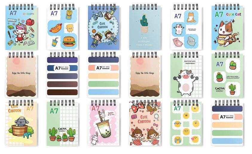 Bịch 2 quyển sổ lò xo a7 minh châu - đl 70gsm - dòng kẻ ngang - giấy trắng mịn