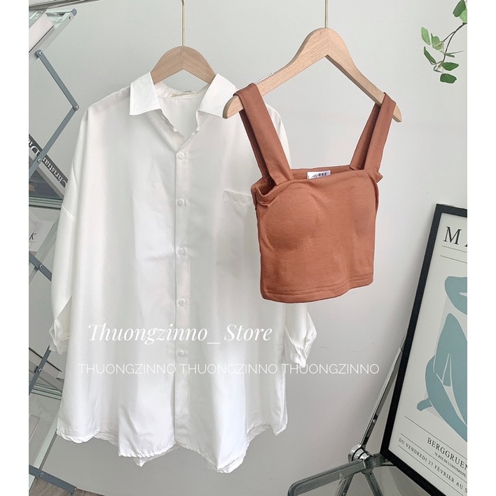 [Ảnh Thật/Video]Áo Sơ Mi Trắng Basic Phối Được Nhiều Style Phong Cách Hàn Quốc