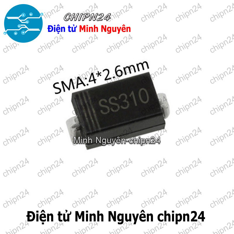 [6 con] (G7) Diode Dán SS310 SMA 3A 100V (SMD) (4.3x2.6mm) (Diode xung) - HH004092