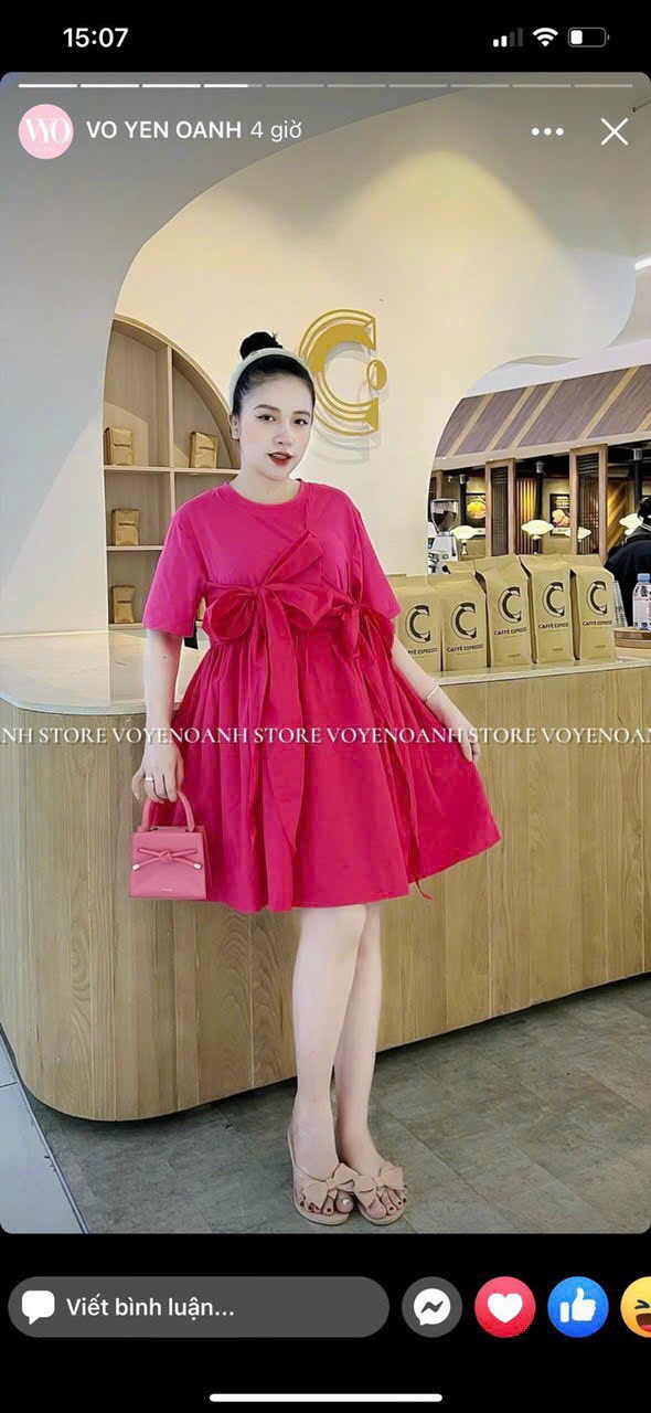 Đầm nơ dáng babydoll siêu dễ thương
