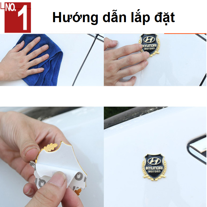 Bộ 2 logo bông lúa gắn trang trí ô tô, xe hơi KIA BL-KI