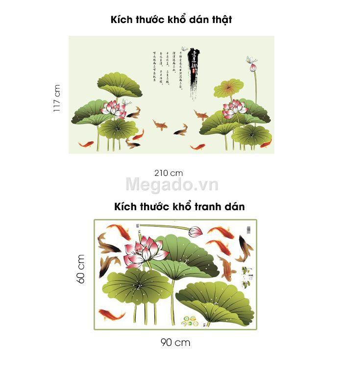 decal dán tường hoa sen lớn