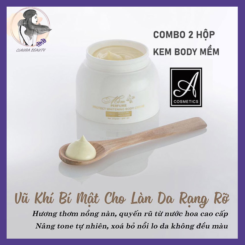 [HCM][COMBO 2 HỘP] Kem Body Mềm  Dưỡng Trắng Da Giảm Thâm Nám Tàn Nhang Dưỡng Ẩm Chăm sóc Da mặt Chống Nắng Chống Lão Hoá Whitening Body Cream - Claura Beauty CBFP Hoa 2020 Acosmetics