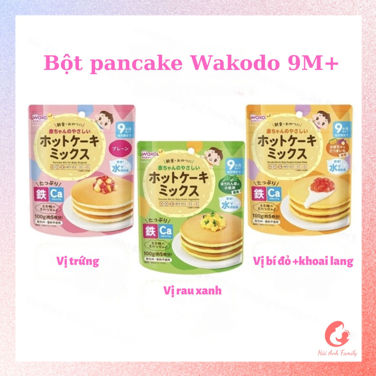Bột làm bánh rán pancake Wakodo Nhật Bản cho bé từ 9 tháng 6 2024