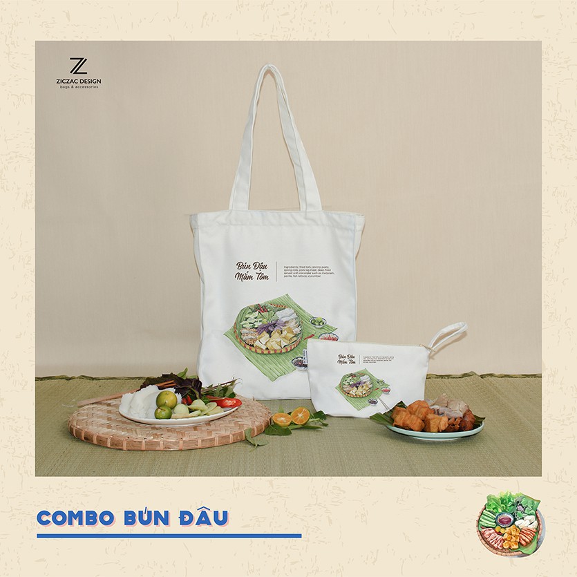 Combo túi Ziczac Design | Bún Đậu Mắm Tôm