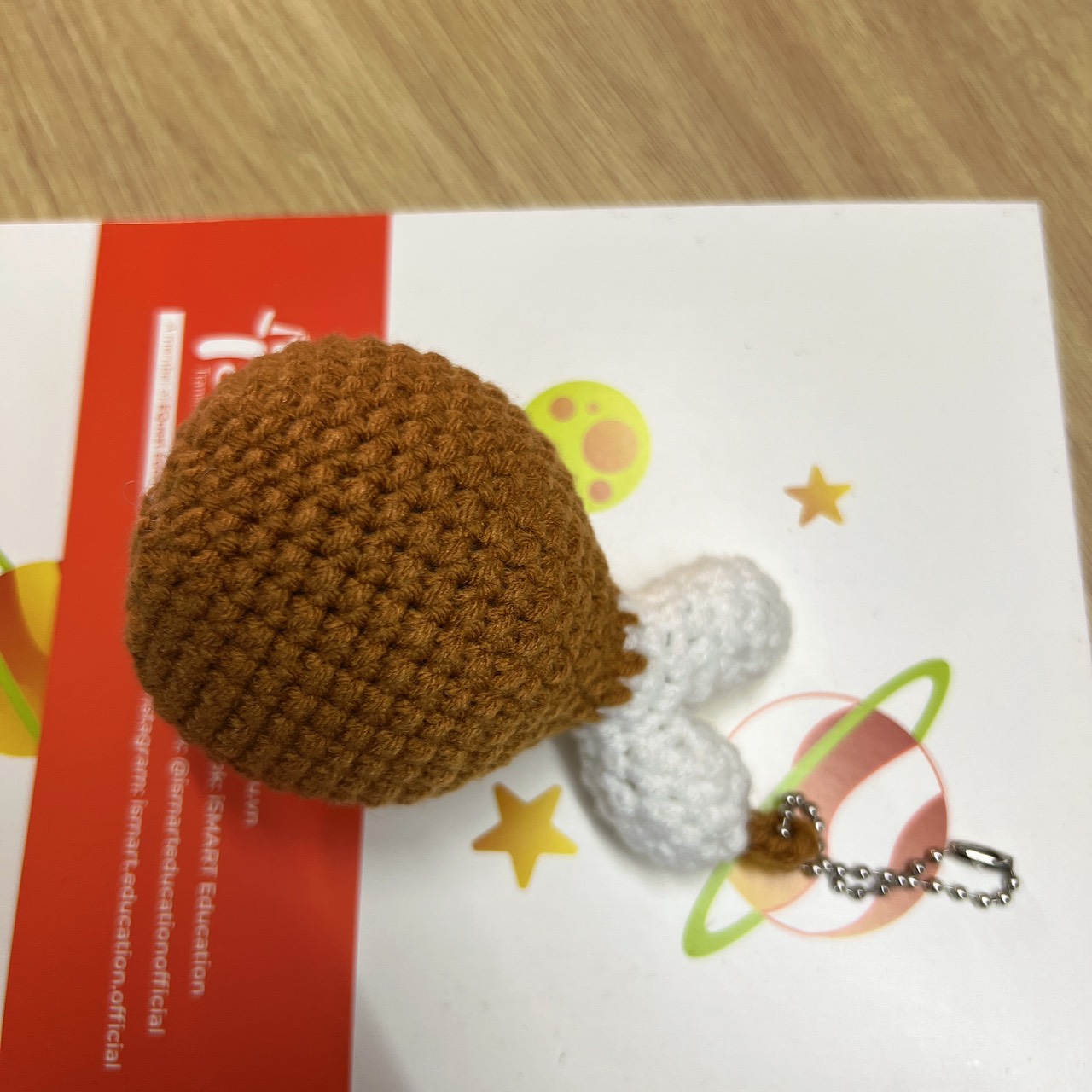 Móc khóa Đùi Gà handmade, đồ chơi bằng len tadaso