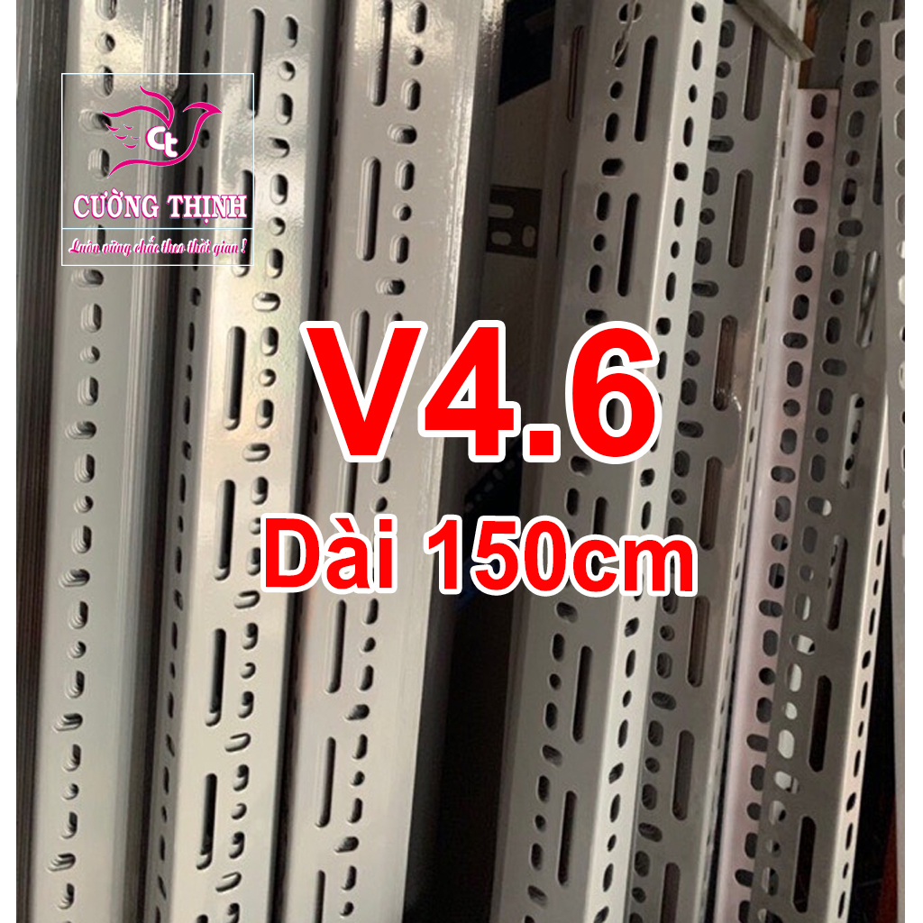 Sắt v lỗ (V4.6 Dài 150cm, dày 2mm) Lắp ráp kệ đa năng, kệ kho hàng