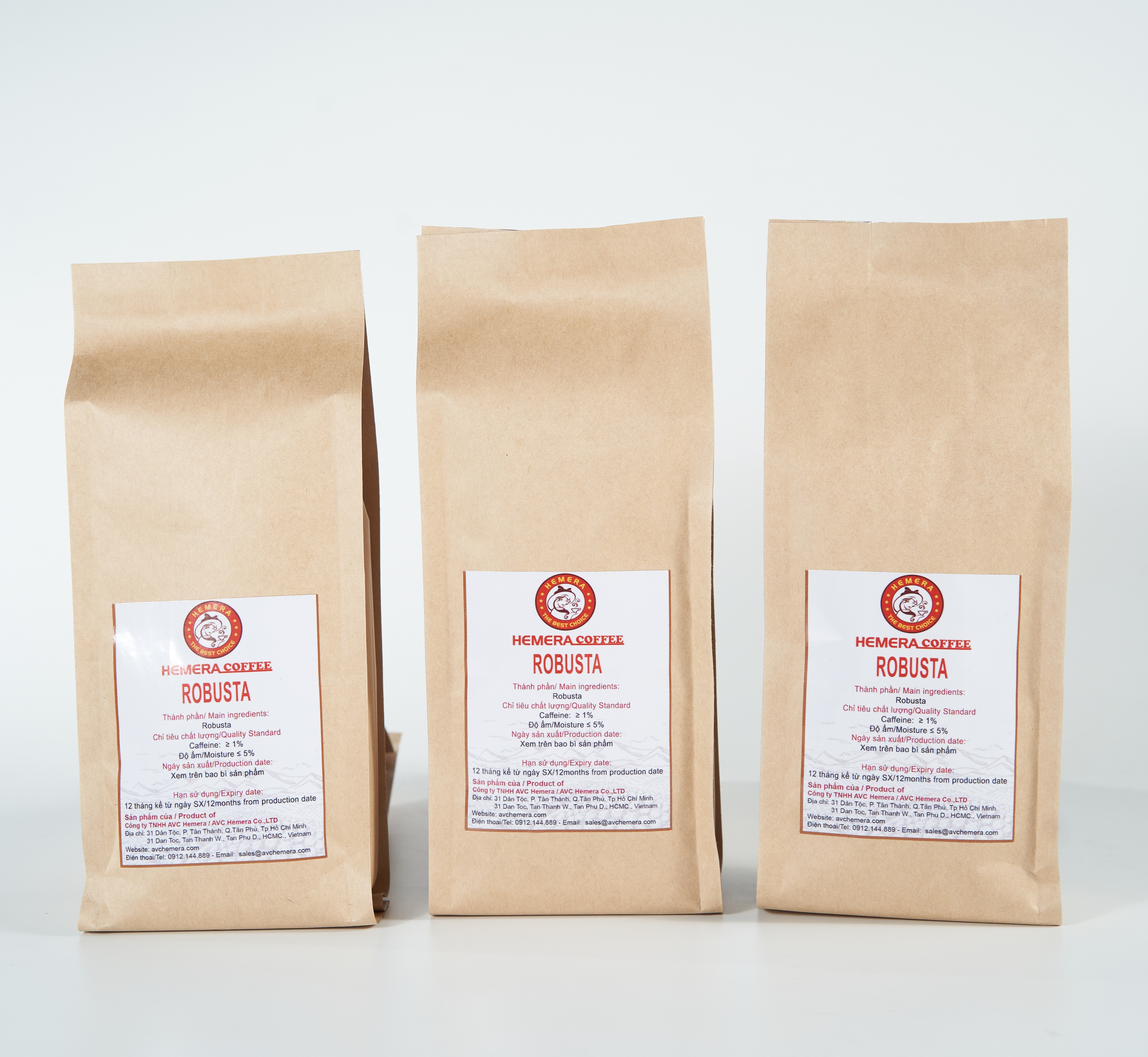 [HCM]CÀ PHÊ HẠT NGUYÊN CHẤT ROBUSTA RANG MỘC HEMERA COFFEE 500GR