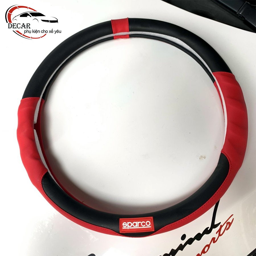 Wrap leather steering wheel Sparco car Nissan Juke, Livina, Micra, Sunny, Teana, X-TRAIL, murano, Navara, Qashqai steering wheel cover leather steering wheel, protect the steering wheel original The Line Auto car Universal size 37-38-39cm