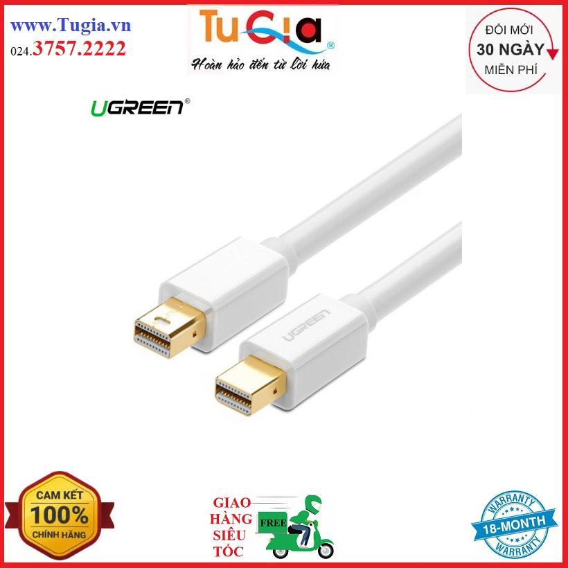 Cáp Mini DisplayPort 2 Đầu Ugreen 2m (10429) - Hàng Chính Hãng