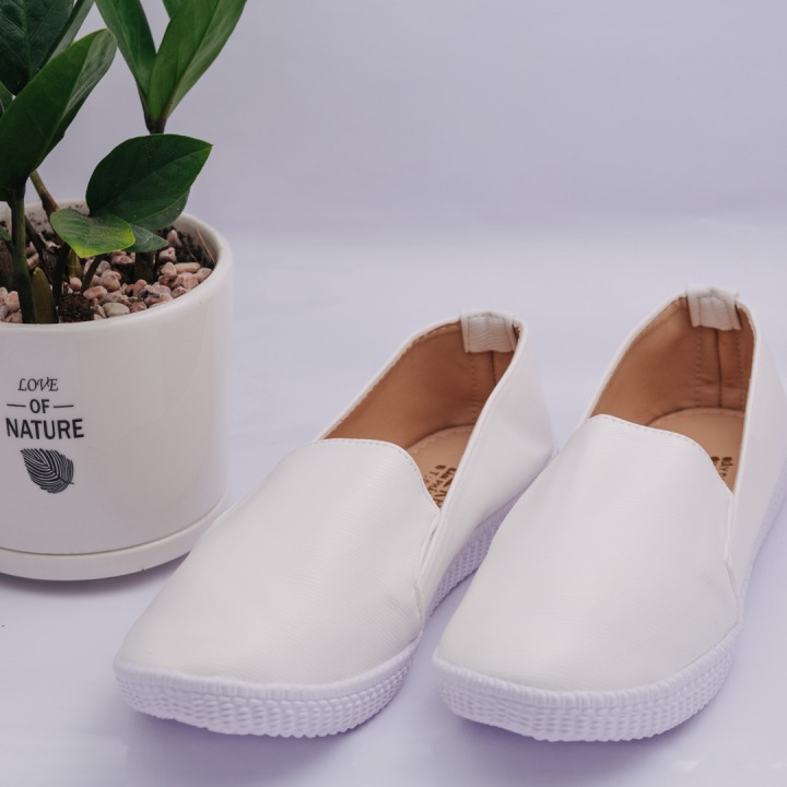 Giày Lười Nữ Màu Trắng💕𝑭𝑹𝑬𝑬𝑺𝑯𝑰𝑷💕[Giá gốc tận xưởng]