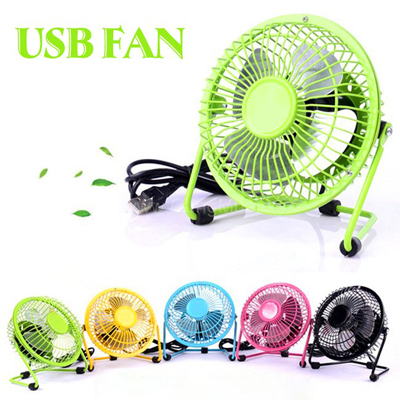 Quạt Mini lồng sắt siêu mát, siêu xinh HQ (Hợp kim nhẹ, Cổng USB) 15 cm - 2427