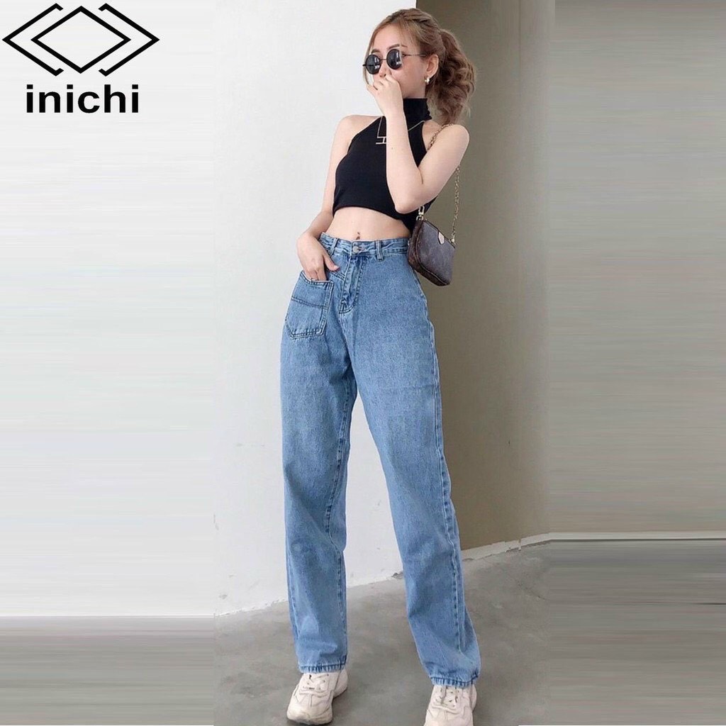Quần baggy jean nữ lưng cao - baggy nữ chất jean ống suông siêu đẹp - quần baggy jean nữ thiết kế đơn giản hợp thời trang thỏ tây shop94 hs005