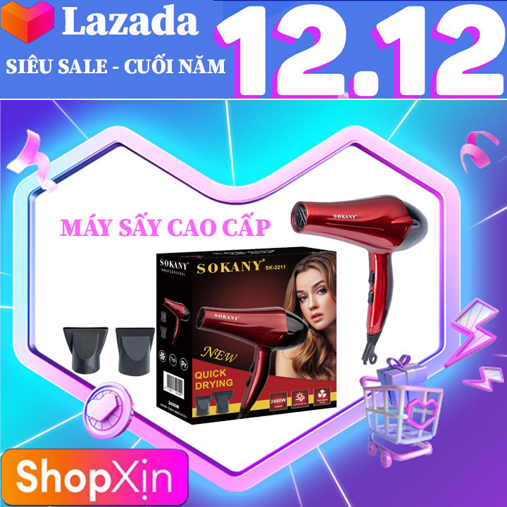 Máy sấy tóc cao cấp Sokany sk-2211, máy sấy tóc mini, công suất mạnh 24000W