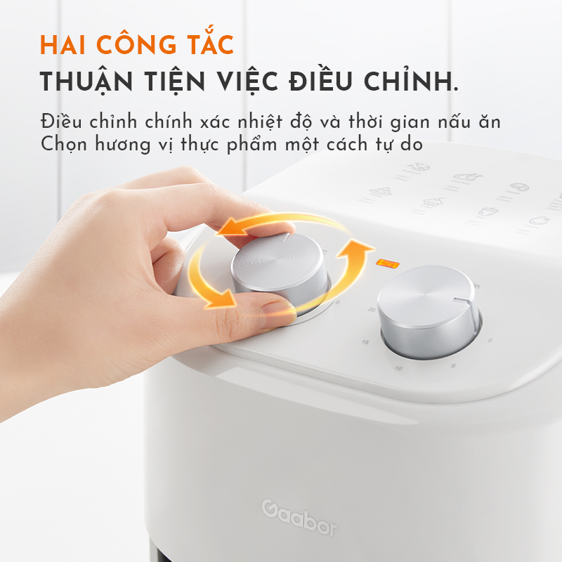 Nồi chiên không dầu GAABOR GA-M4A01 KA dung tích 4L công suất 1200W 8 chế độ - Hàng chính hãng