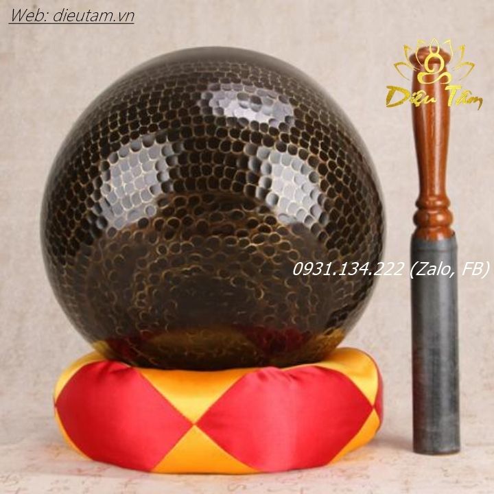 Chuông đồng đen-chuông Đài loan tụng kinh đã gia trì bằng đồng có dùi