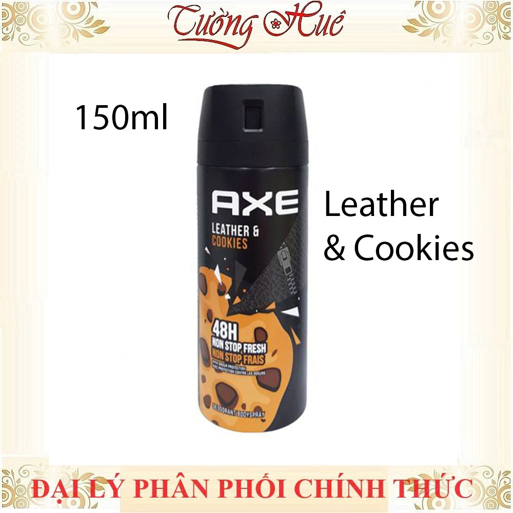 Xịt khử mùi Nam Axe Leather & Cookies Deodorant & Body Spray - 150ml