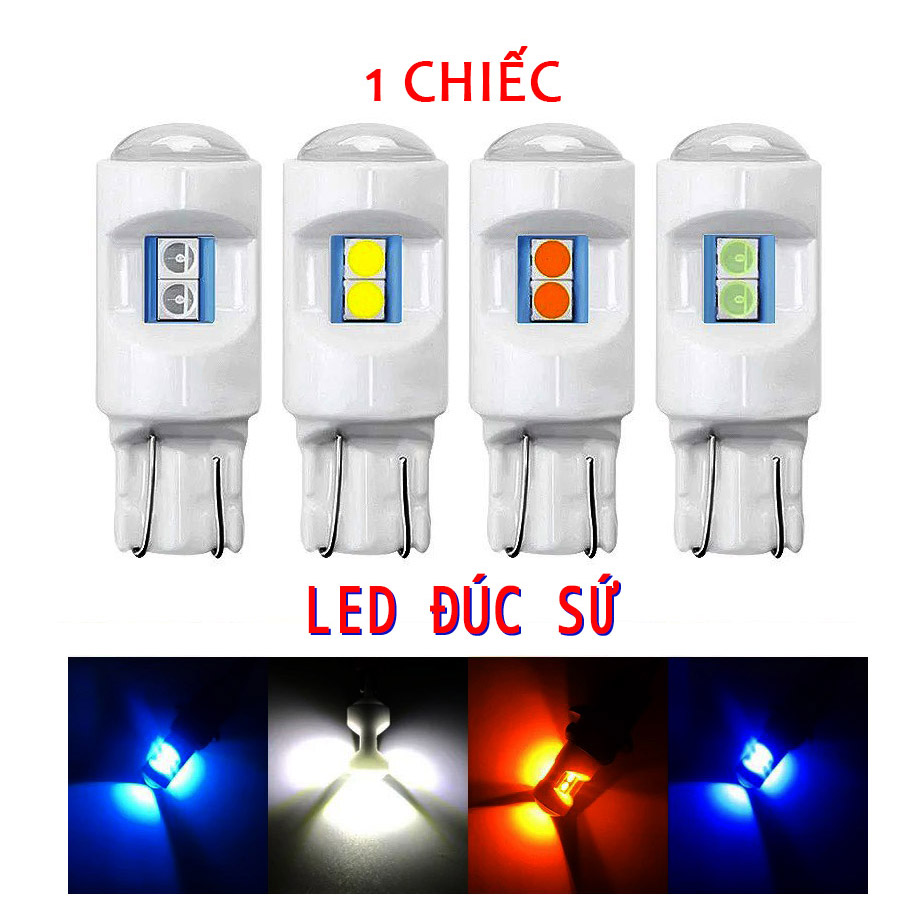 [HCM]Đèn Led Đúc Sứ 6 Tim Chân T10 Gắn Demi Xi Nhan [ Giá 1 Chiếc ]
