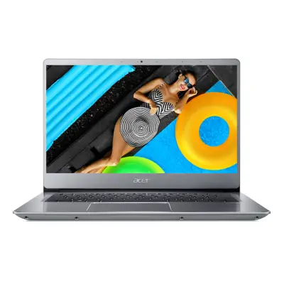 Máy tính xách tay Acer Swift 3 SF314-58-39BZ- Core i3-10110U 2.10 GHz-4MB - 2x4GBRAM- 512GBSSD- Intel UHD Graphics- 14FHDIPS- Webcam- Wlan ax+BT- FP- 3cell- Win 10 Home- Bạc Sparkly Silver - 1Y WTY NX.HPMSV.007