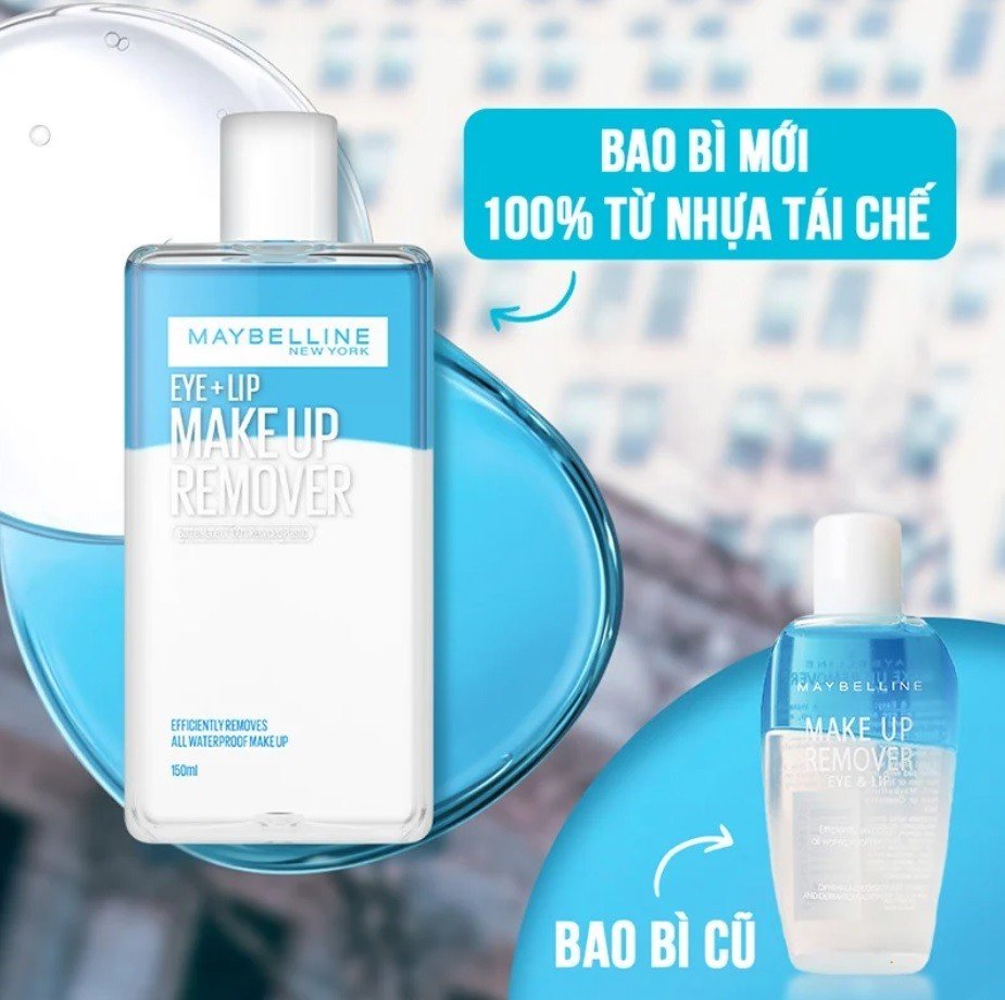 Nước Tẩy Trang Mắt Môi Maybelline 40ml - 150ML Lip & Eyes Make Up Remover