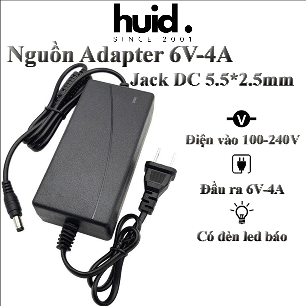 Nguồn Adapter 2 Đầu Dây 6V-4A