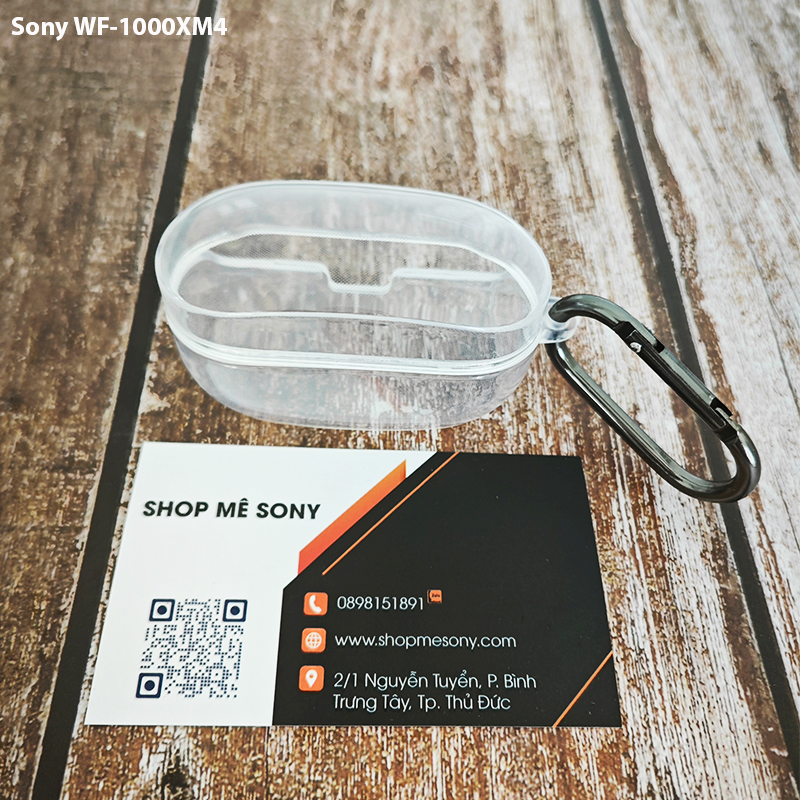 Case ốp slicon trong suốt Sony WF-1000XM4 kèm móc phiên bản mới