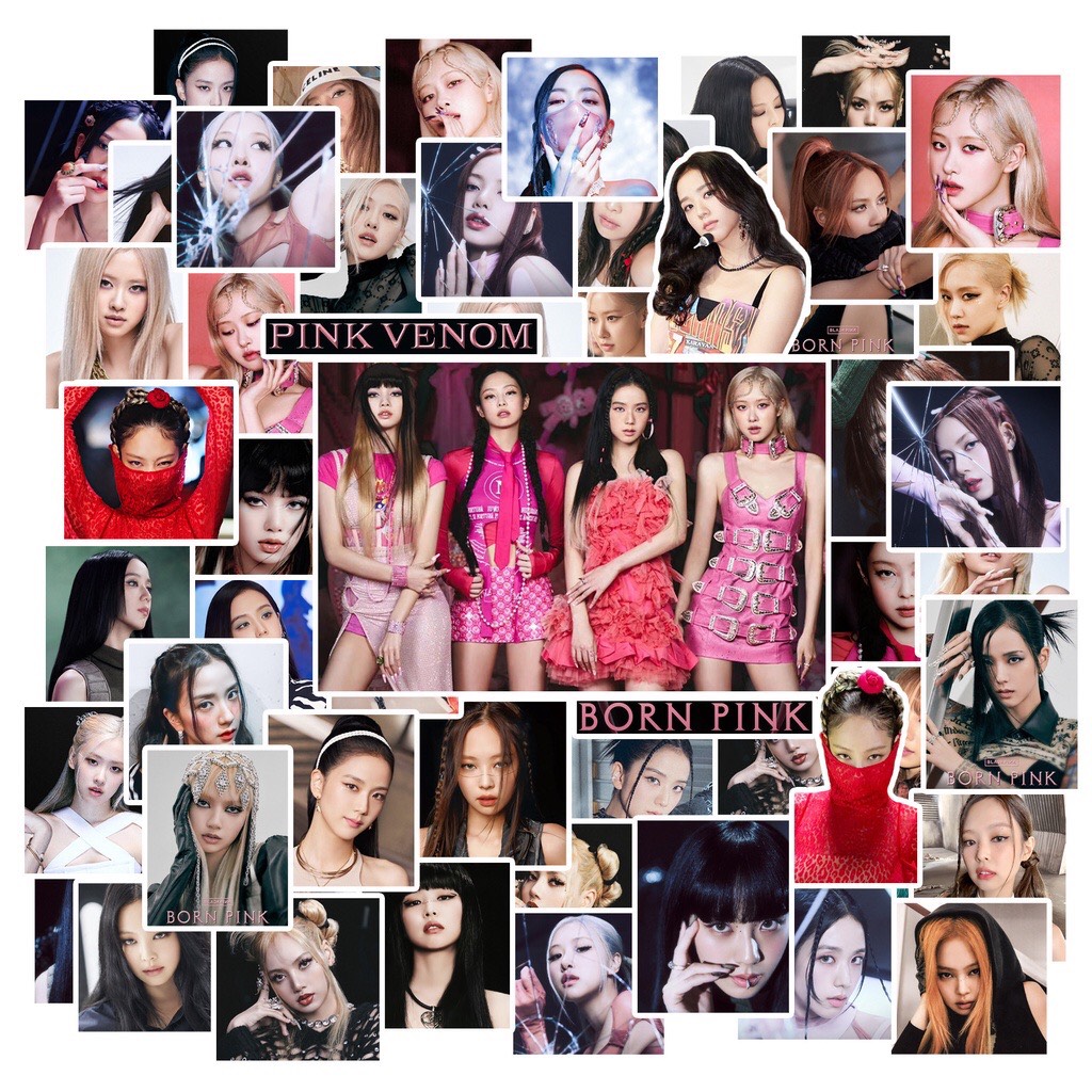 Set 50 hình dán trang trí Blackpink Born Pink