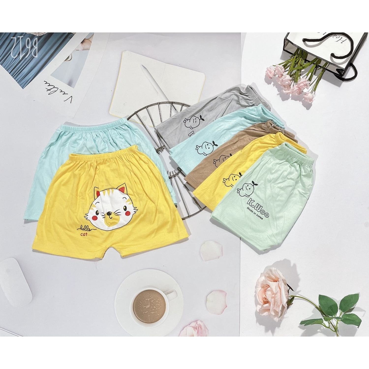Quần Đùi Mông Thú Vải Thun Lạnh Cho Bé Trai Bé Gái