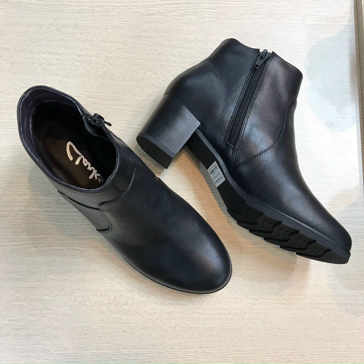 Giầy Bốt Nữ Da Thật Gót Trụ Cao 5cm Hàng VNXK