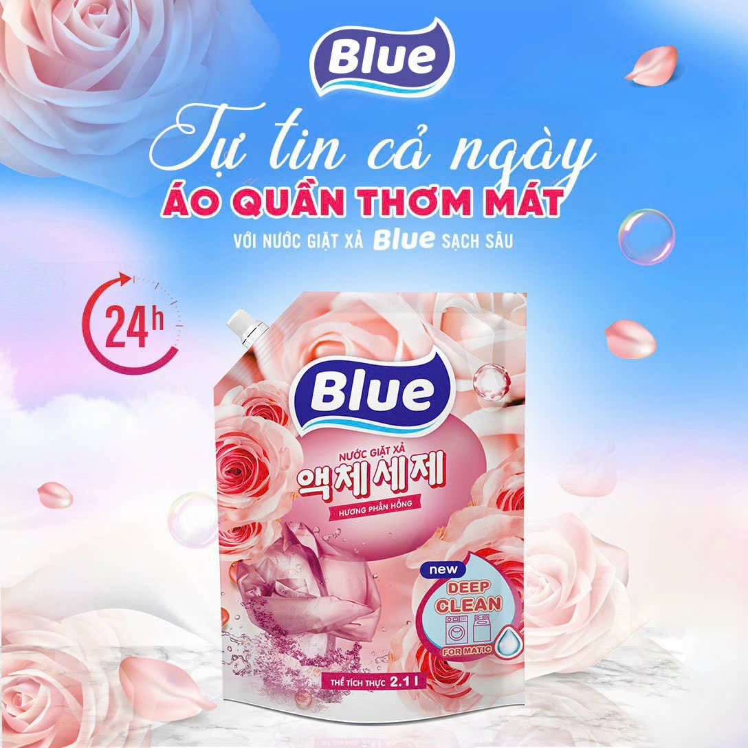Nước Giặt Xả BLue 2000ml Công Nghệ (Hàn Quốc) 2 trong 1 [Đủ Màu]