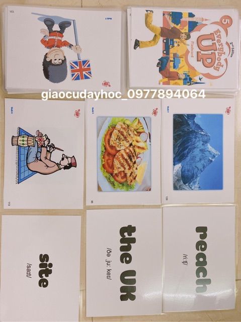 Flashcard EVERYBODY UP 5- 150 thẻ A5, ép plastic siêu bền