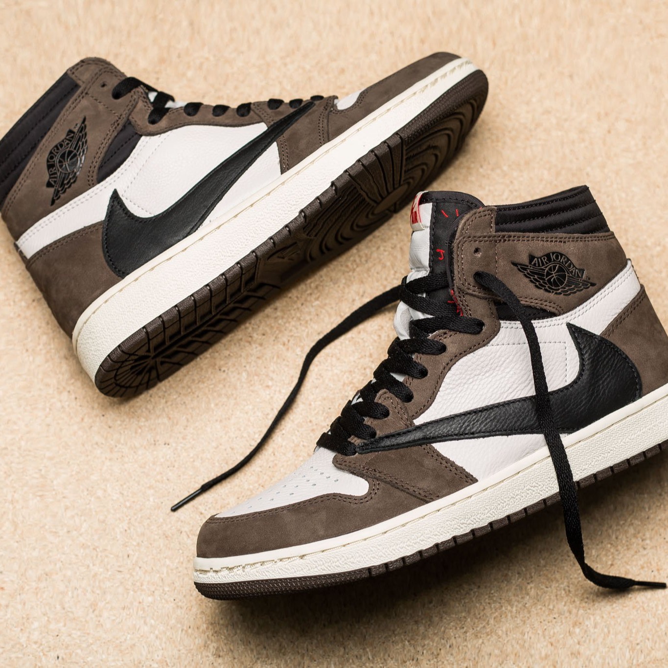 Giày Air J0rdan 1 High Travis Scott ( Giày Nam nữ JD1 Cao cổ màu nâu)