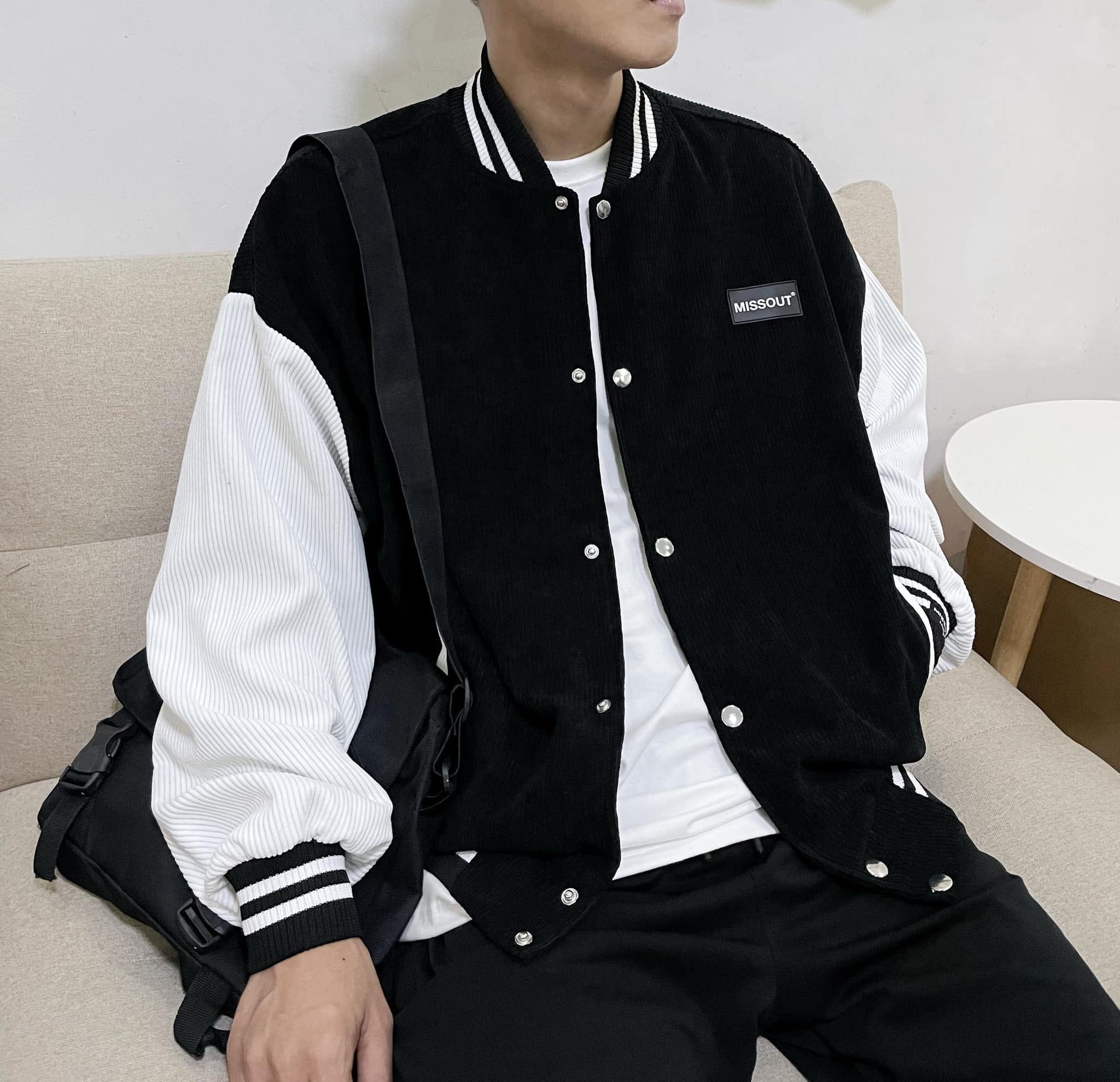 Áo khoác bomber Missout basic form rộng unisex - Gin store