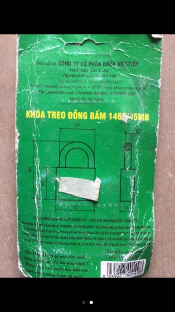 Khoá Việt Tiệp đồng bấm 45MB (hàng chính hãng )