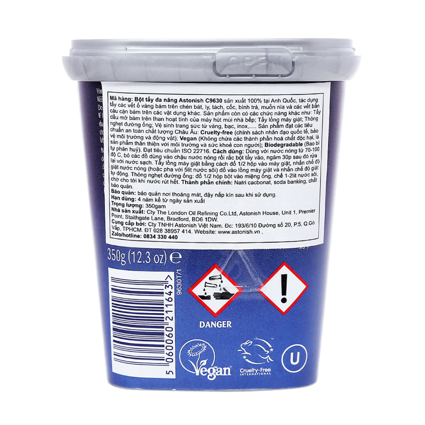 Chất tẩy rửa cặn trà cà phê Astonish 350g Anh Quốc